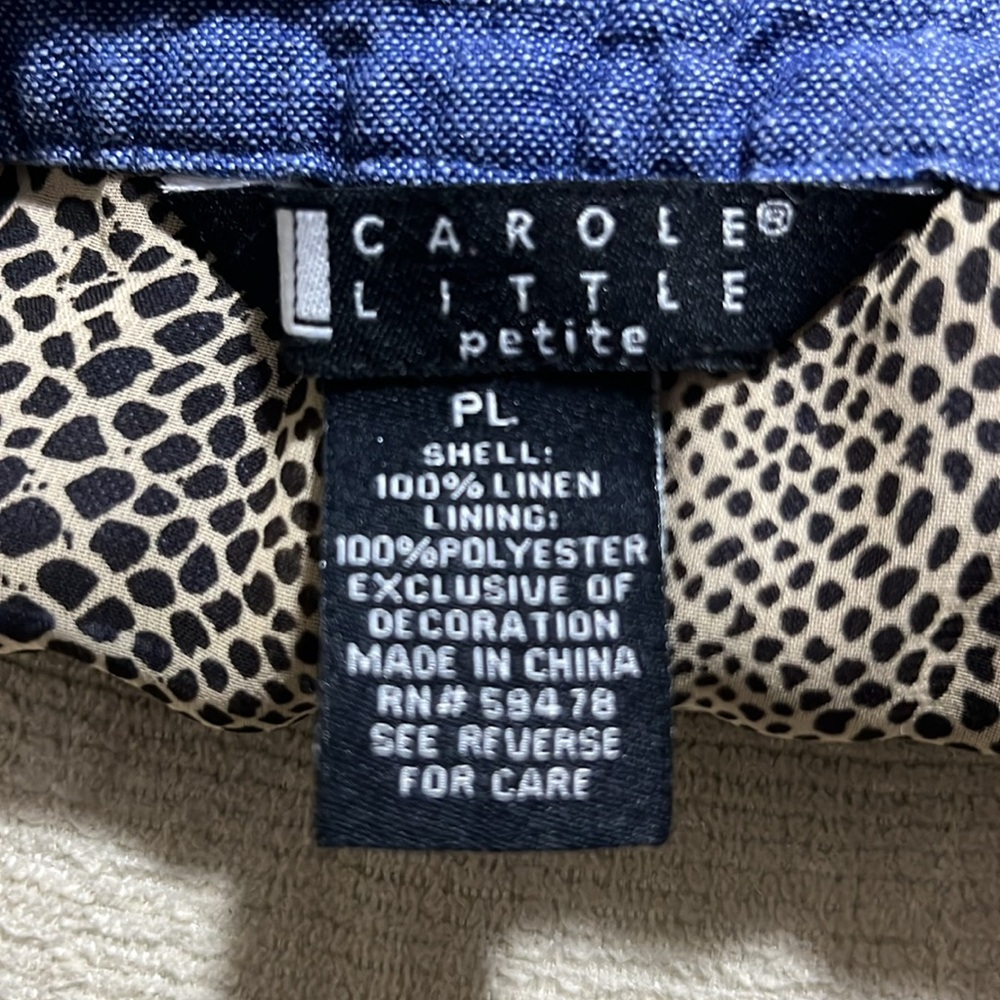 Blue Denim Jacket With Patterned Trim - image 4